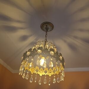 Elegant Gold and Crystal Chandelier